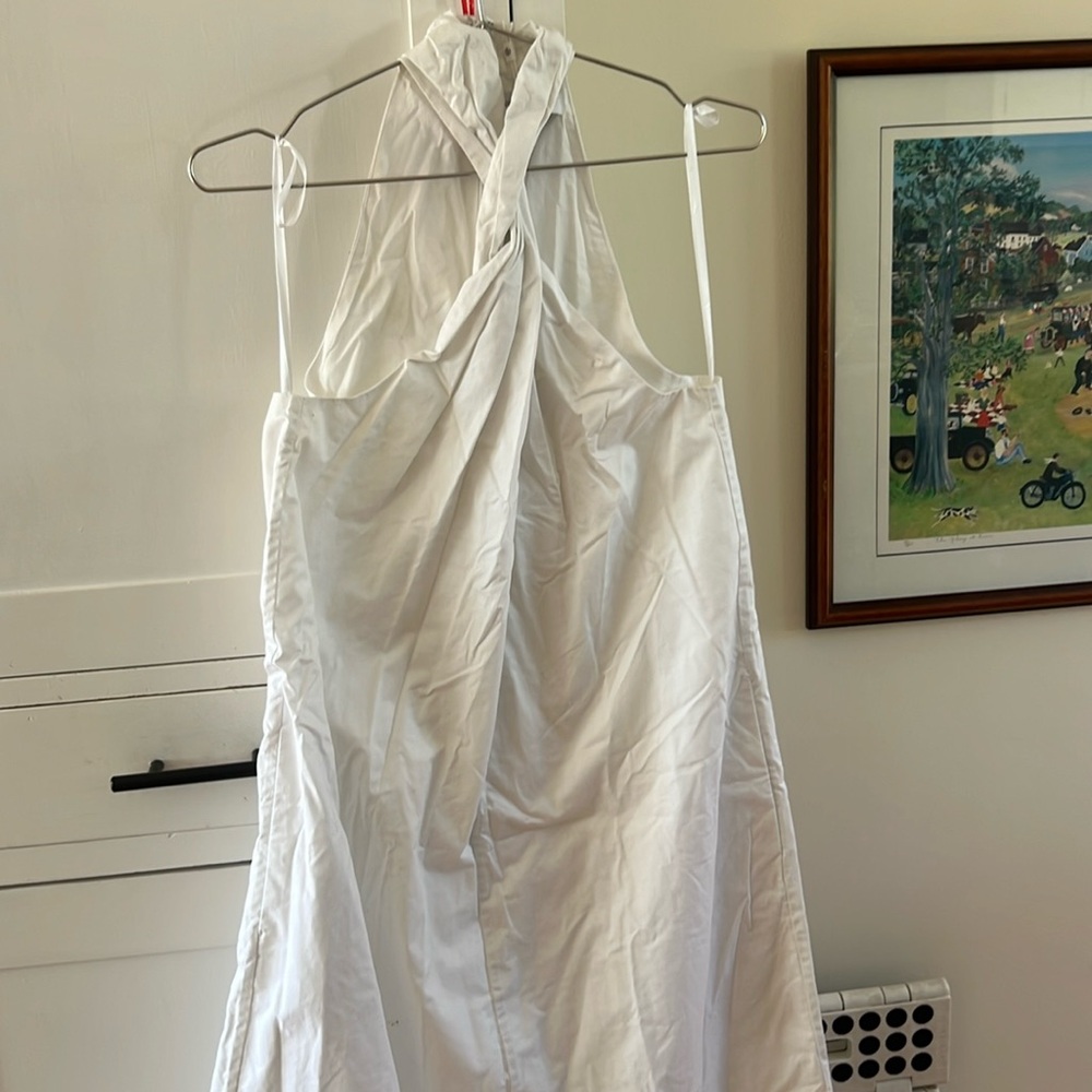 Annie Bing XS halter white poplin dress
